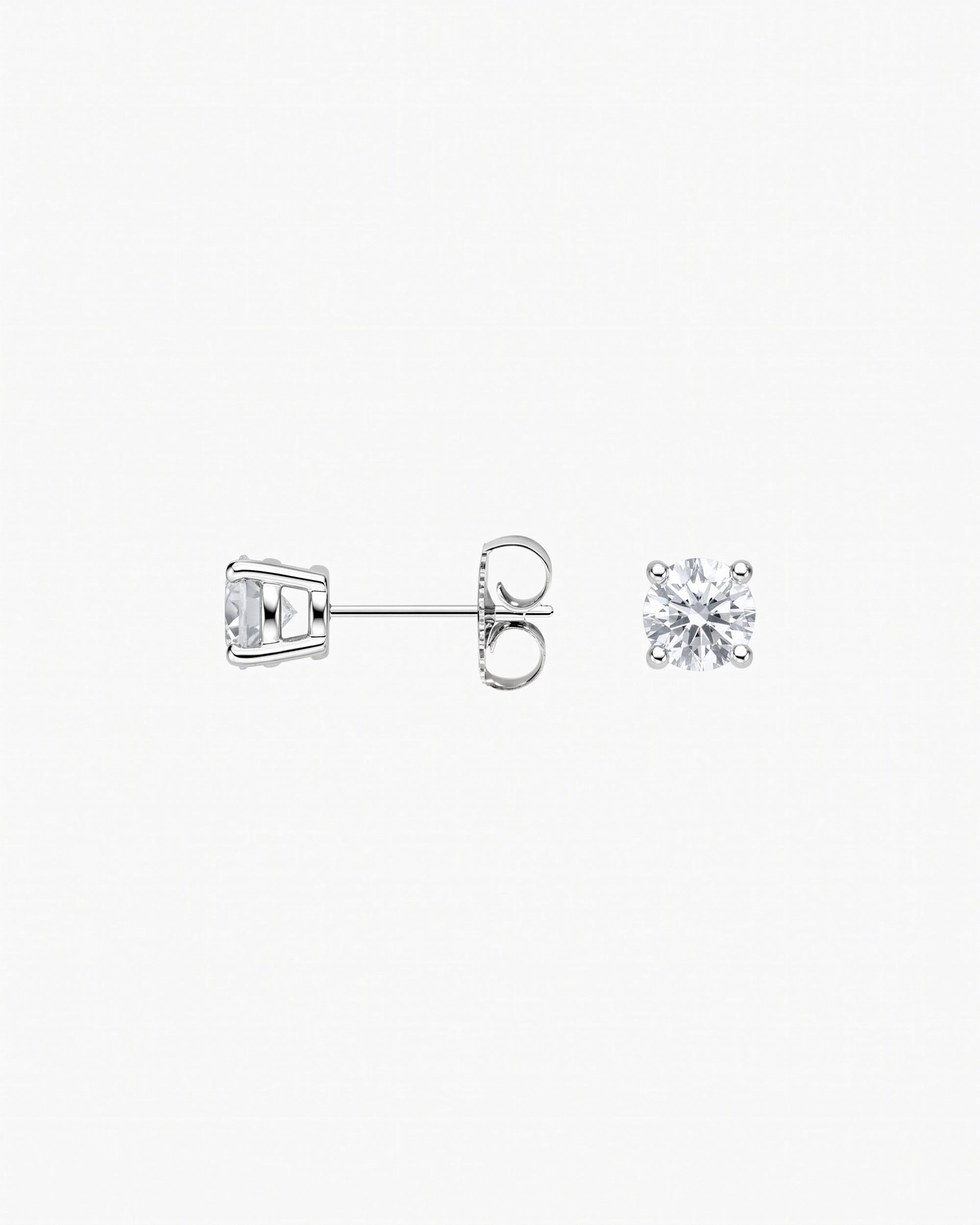 Como Round White Sapphire Stud Earrings