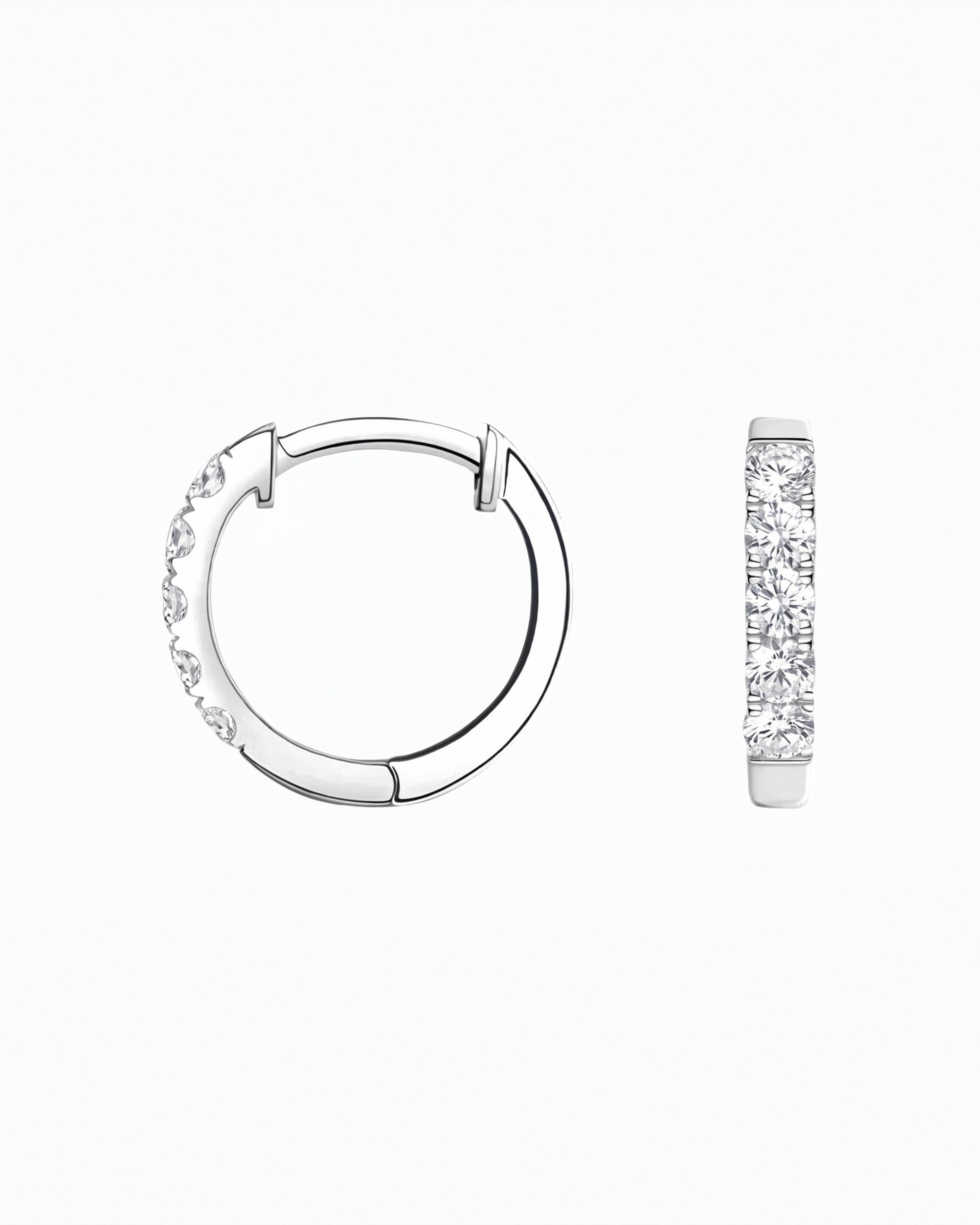 Capri Round White Sapphire Huggie Earrings - Image 4