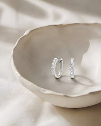 Capri Round White Sapphire Huggie Earrings - Image 5