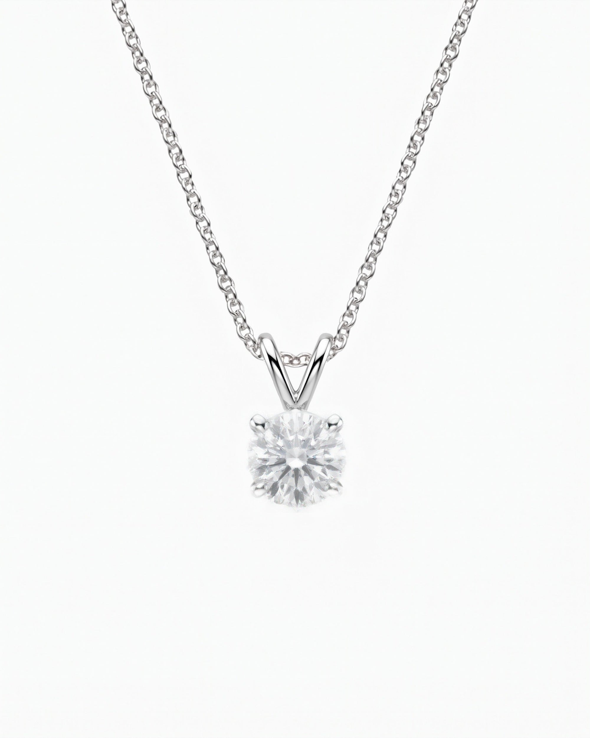 Como Round White Sapphire Pendant Necklace - Image 1
