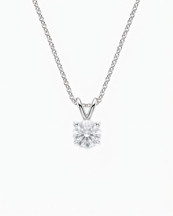 Como Round White Sapphire Pendant Necklace - Image 1