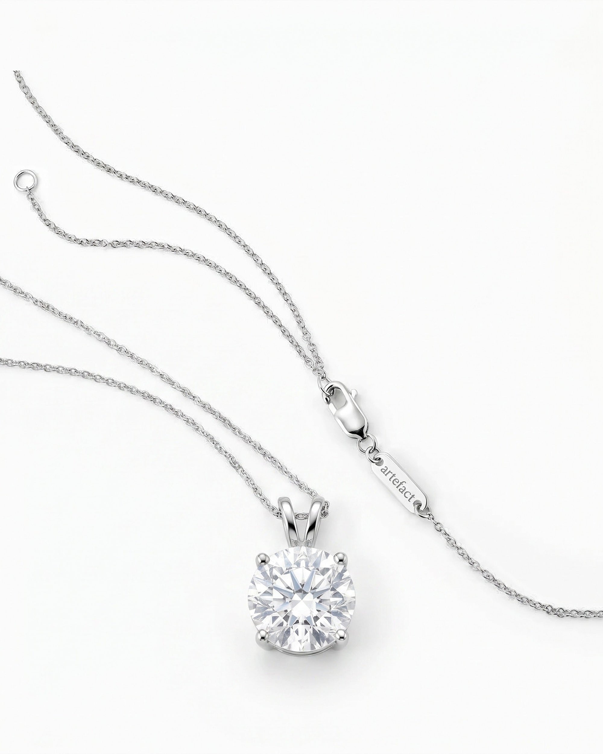 Como Round White Sapphire Pendant Necklace - Image 5