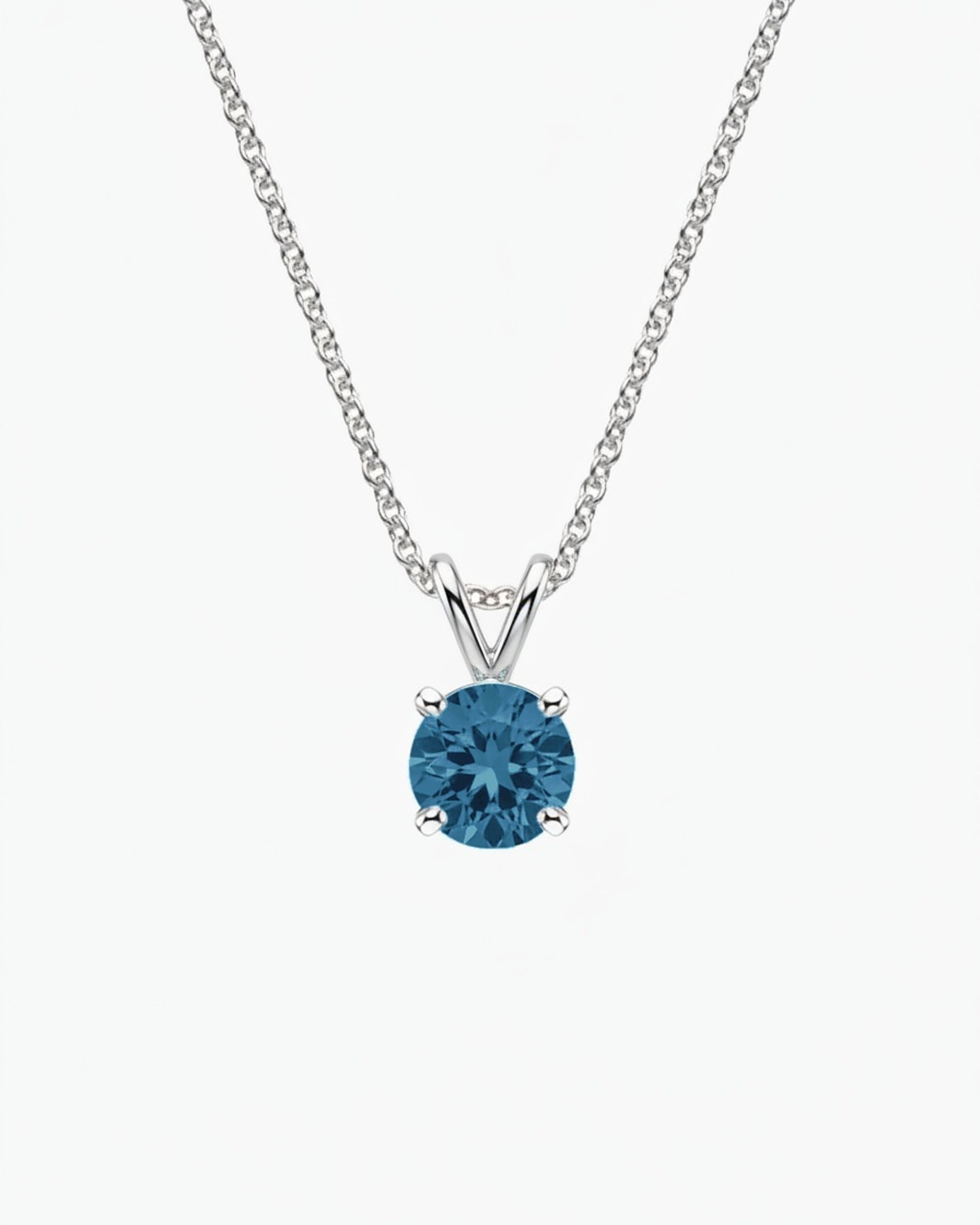 Como Round London Blue Topaz Pendant - Image 1