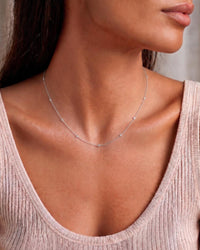 Monaco Round White Sapphire Strand Necklace (18 in.)