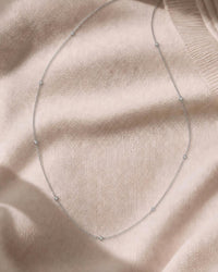 Monaco Round White Sapphire Strand Necklace (18 in.)