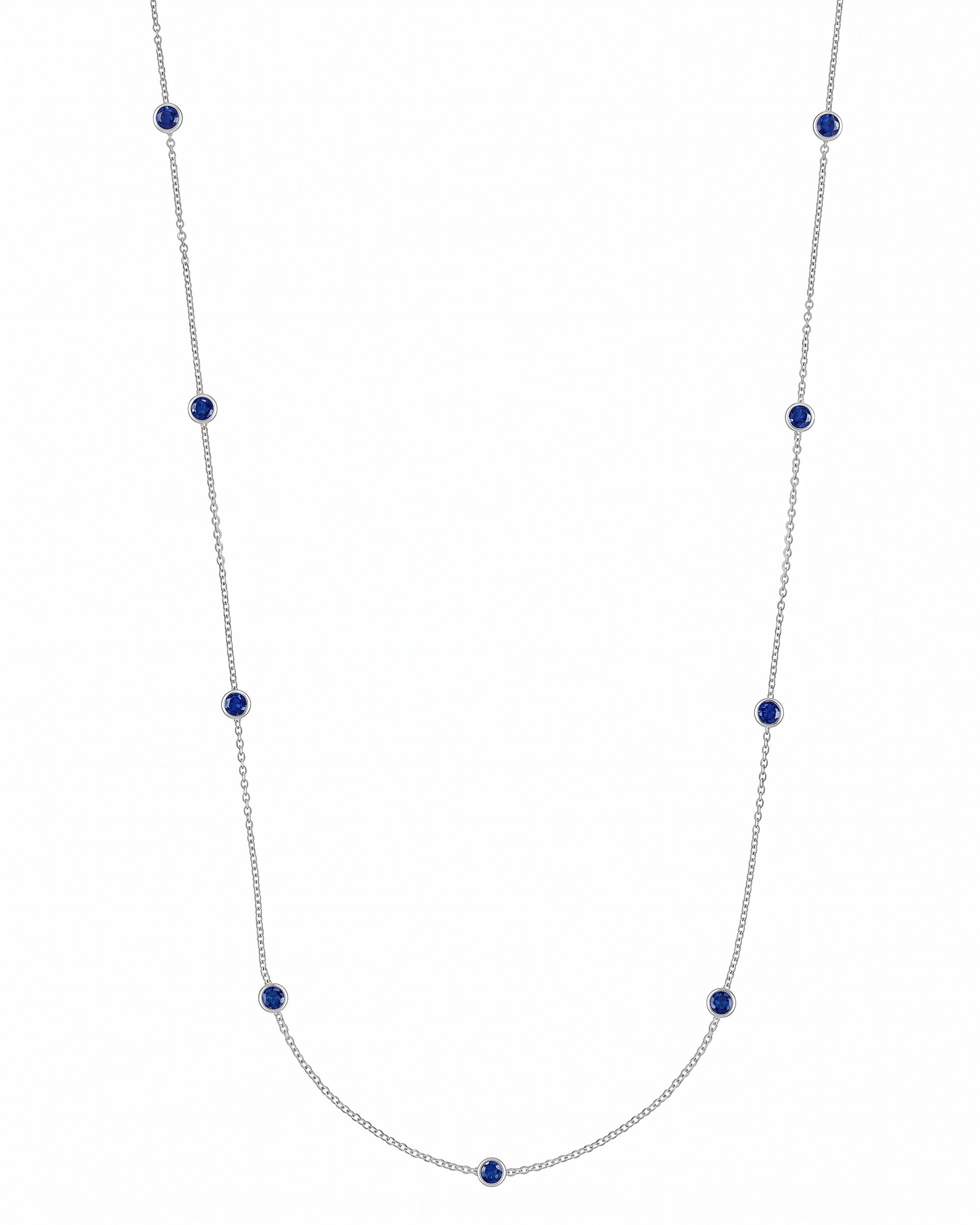 Monaco Round Sapphire Strand Necklace (18 in.)