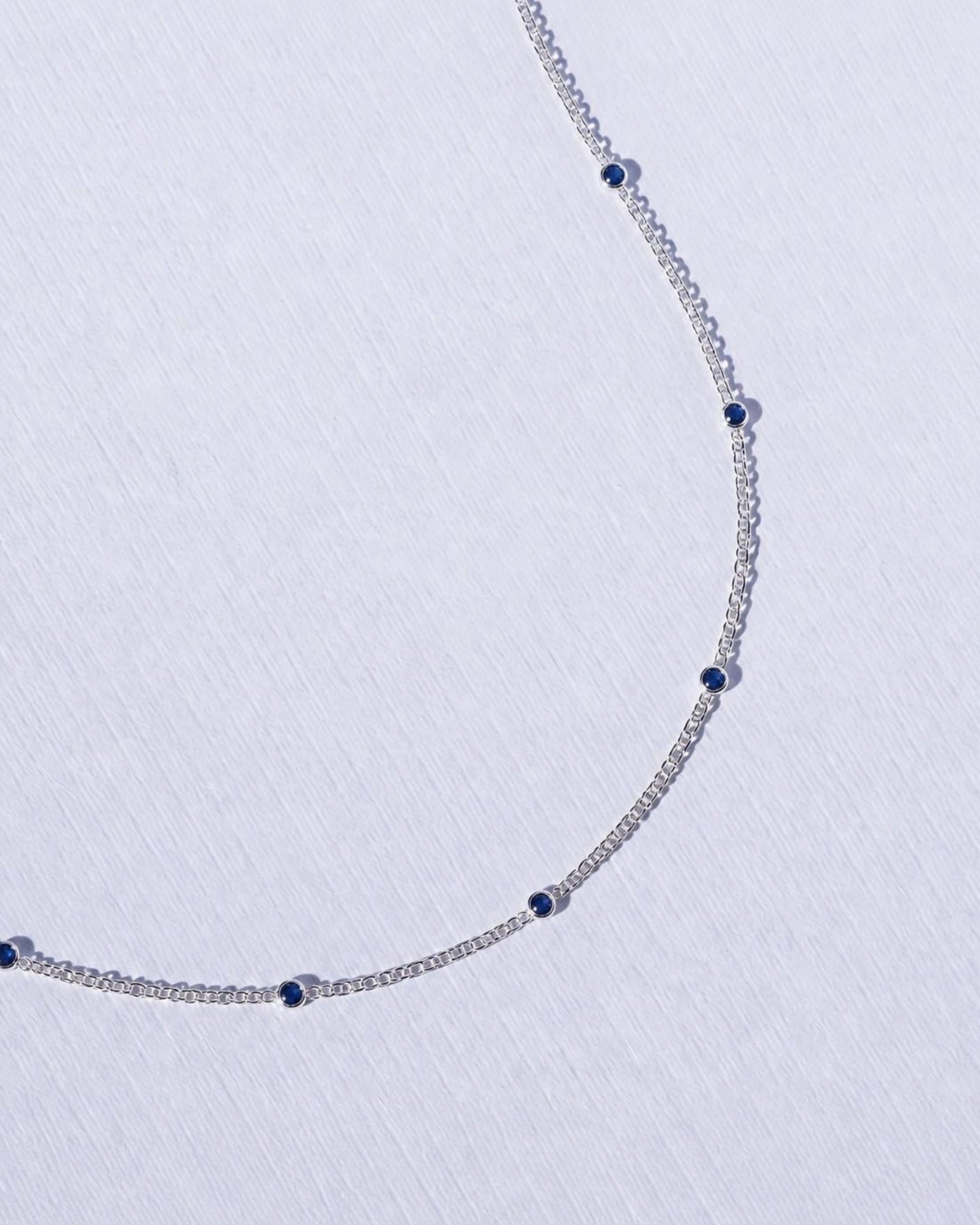 Monaco Round Sapphire Strand Necklace (18 in.)