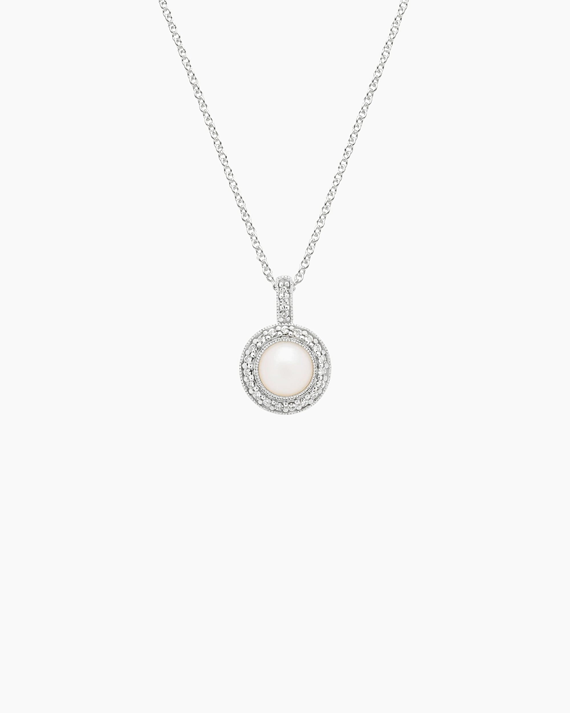 Santorini Pearl Halo Pendant - Image 1