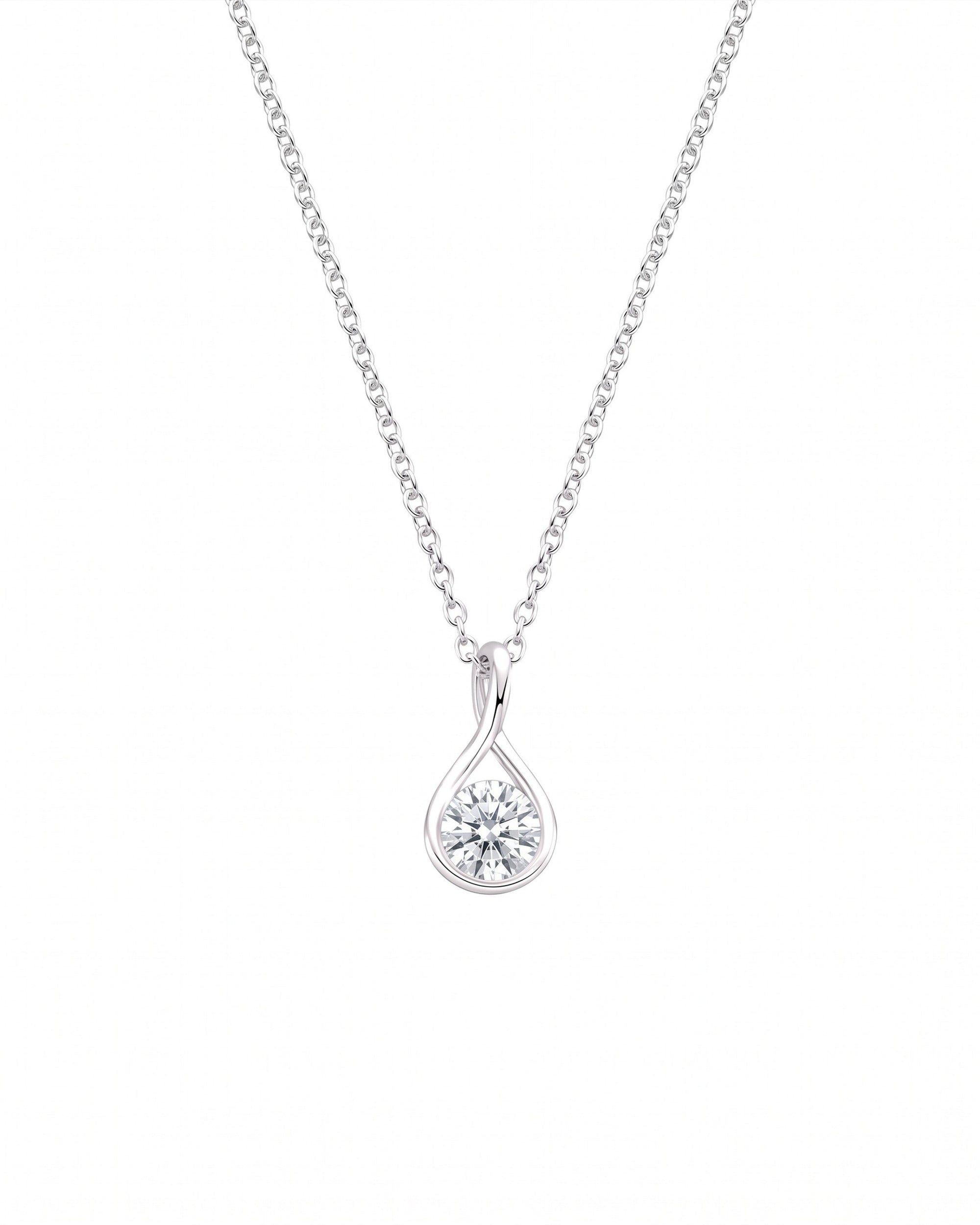 Mayfair White Sapphire Twist Pendant Necklace - Image 1