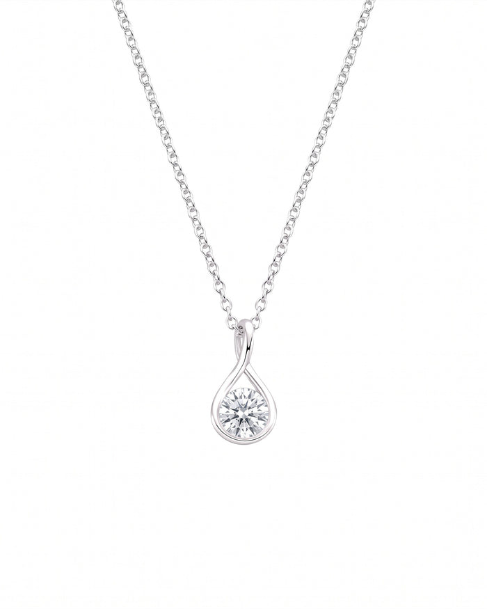 Mayfair White Sapphire Twist Pendant Necklace - Image 1