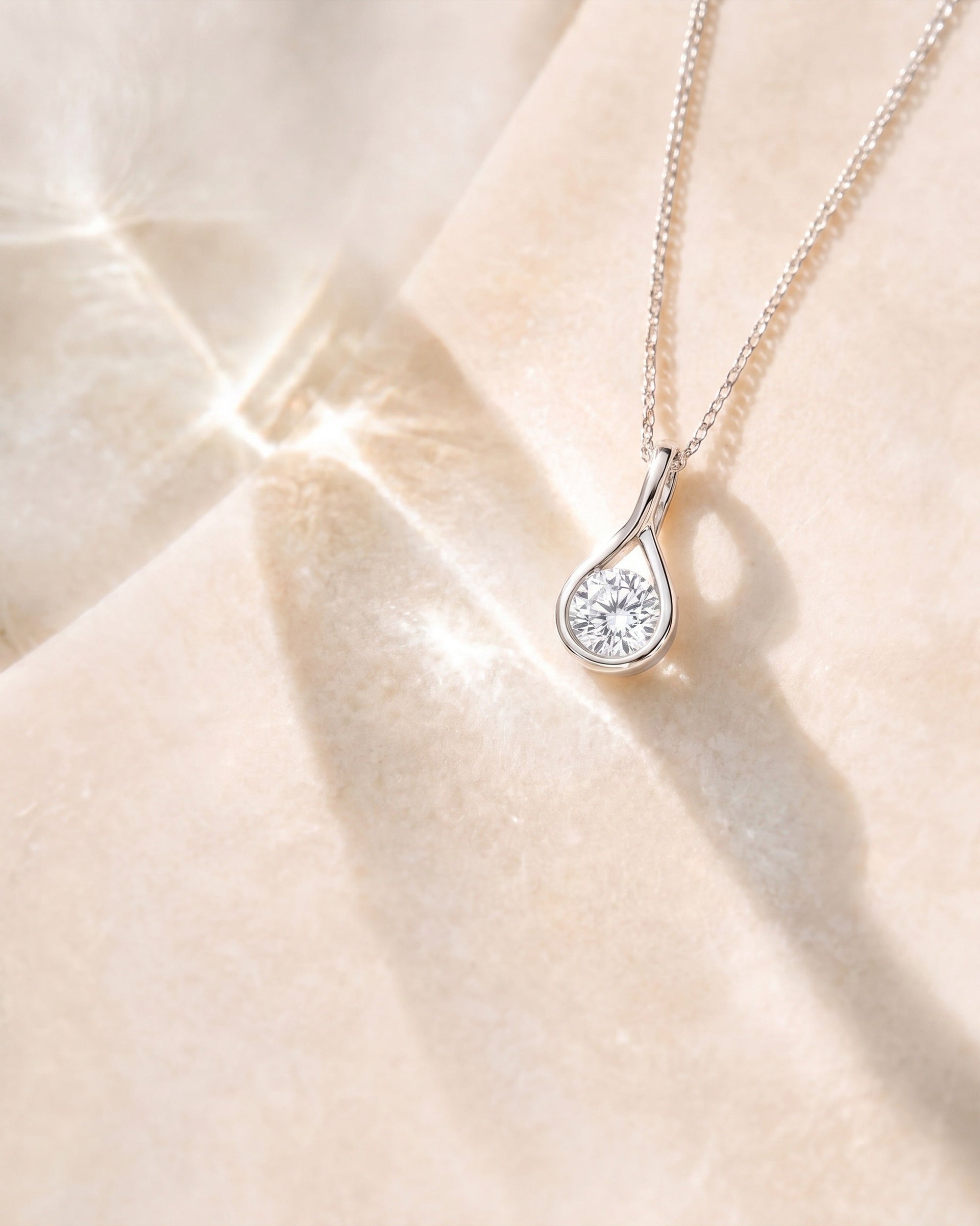 Mayfair White Sapphire Twist Pendant Necklace - Image 6