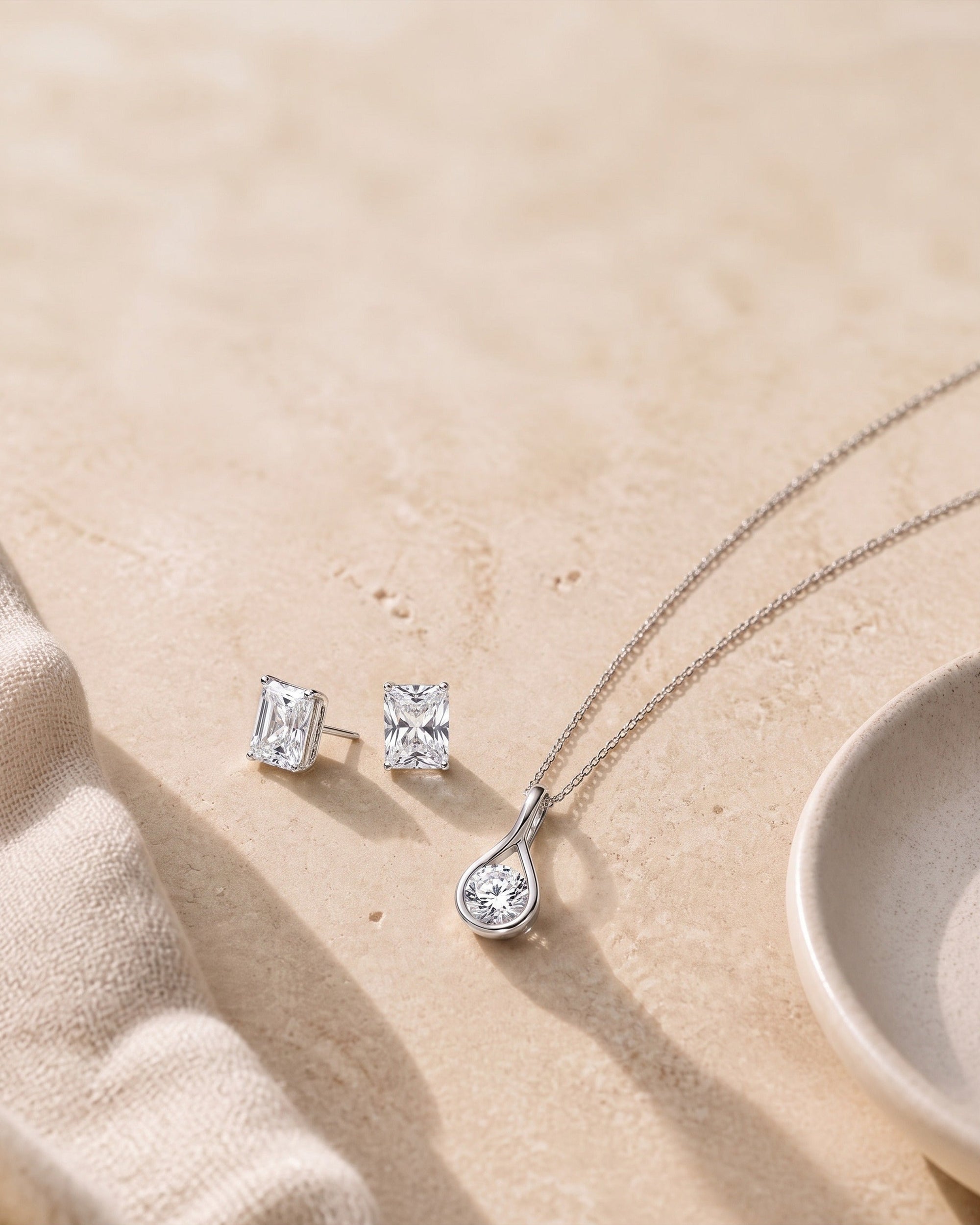 Mayfair White Sapphire Twist Pendant Necklace - Image 7