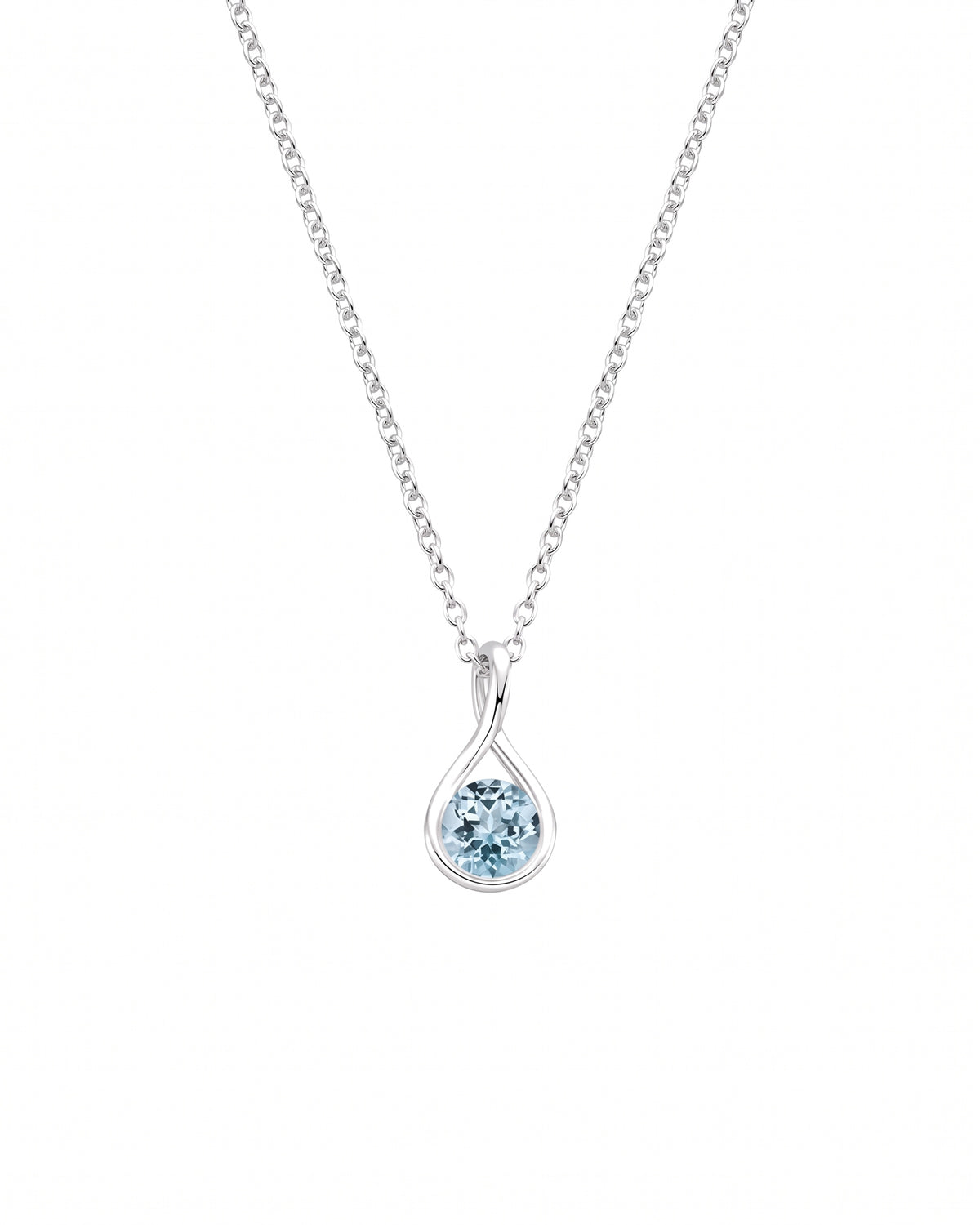 Mayfair Aquamarine Twist Pendant in sterling silver