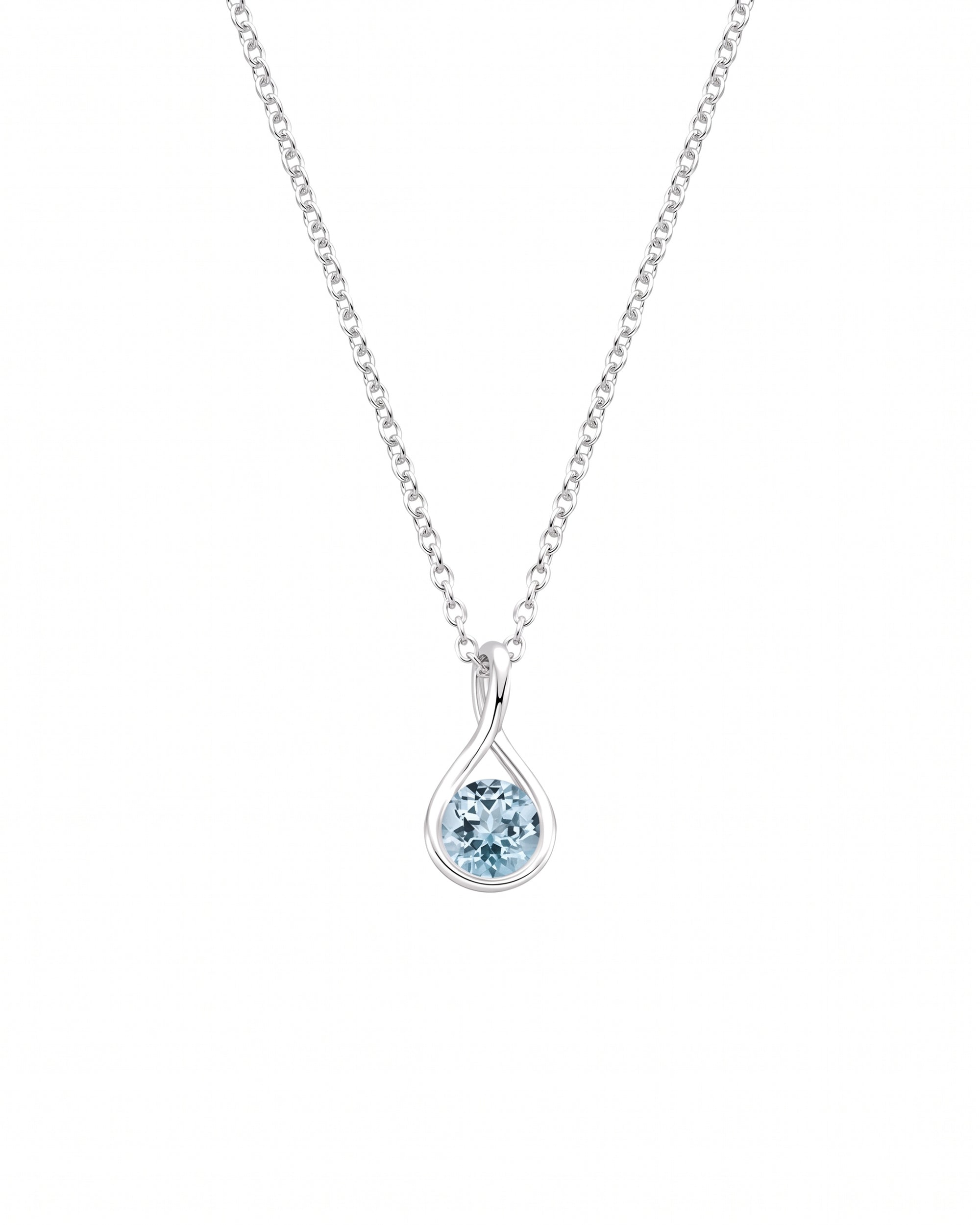 Mayfair Aquamarine Twist Pendant in sterling silver