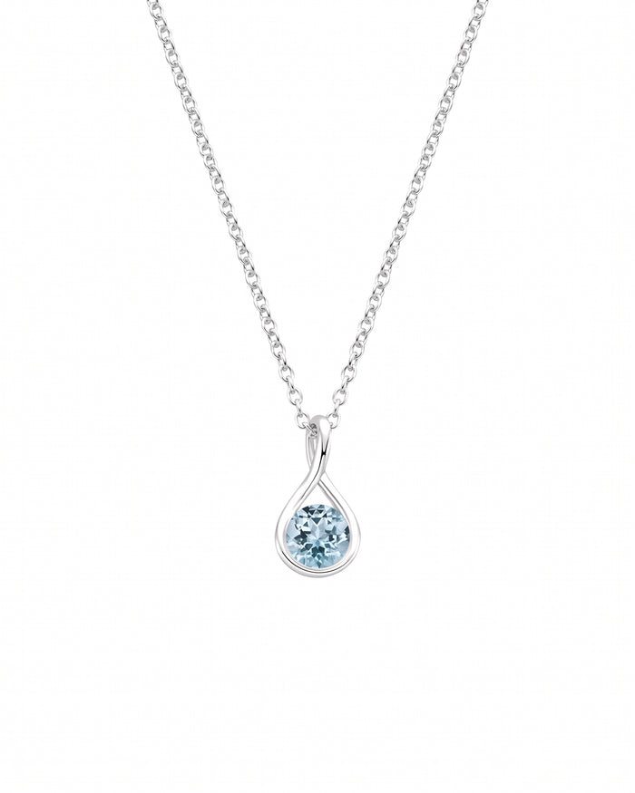 Mayfair Aquamarine Twist Pendant in sterling silver