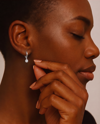 Granada Sapphire Drop Earrings Sterling Silver - Image 4