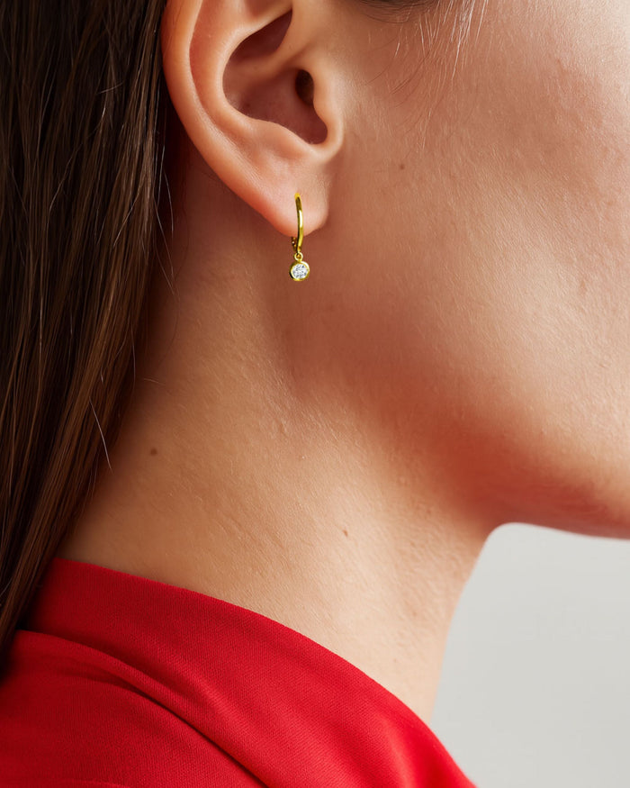 Granada Sapphire Drop Earrings in 18k Gold Vermeil