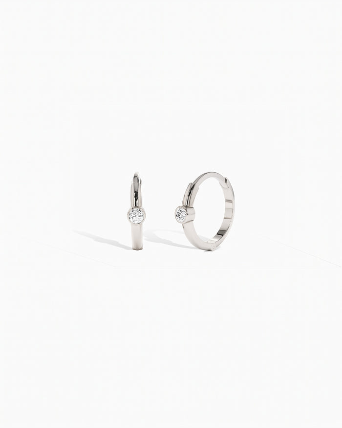Bruges Sapphire Mini Hoop Earrings Sterling Silver