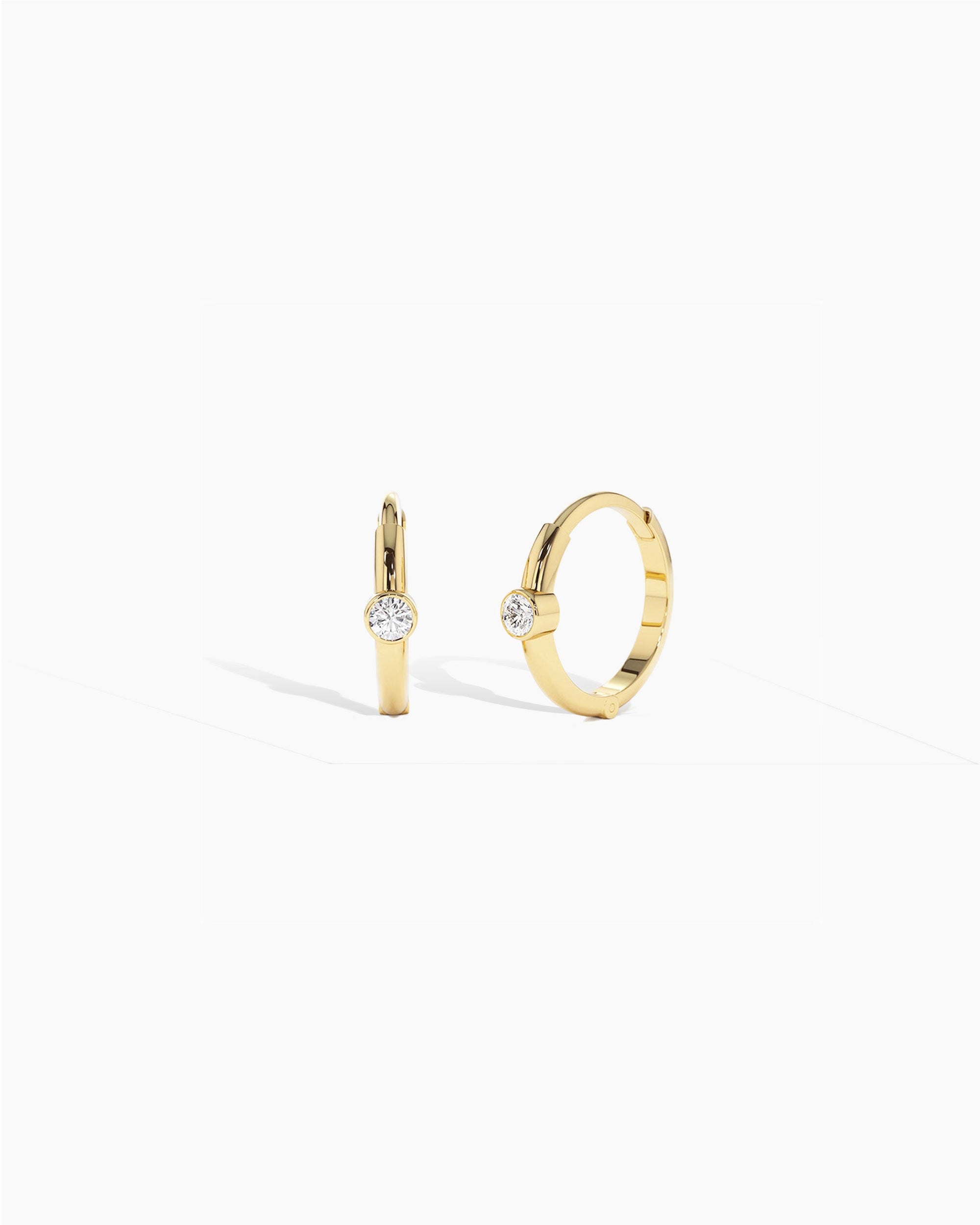 Bruges Sapphire Mini Hoop Earrings in 18k Gold Vermeil