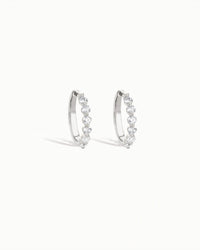 Seville Sapphire Hoop Earrings Sterling Silver