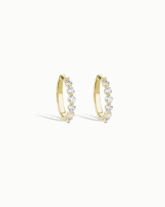 Seville Sapphire Hoop Earrings in 18k Gold Vermeil