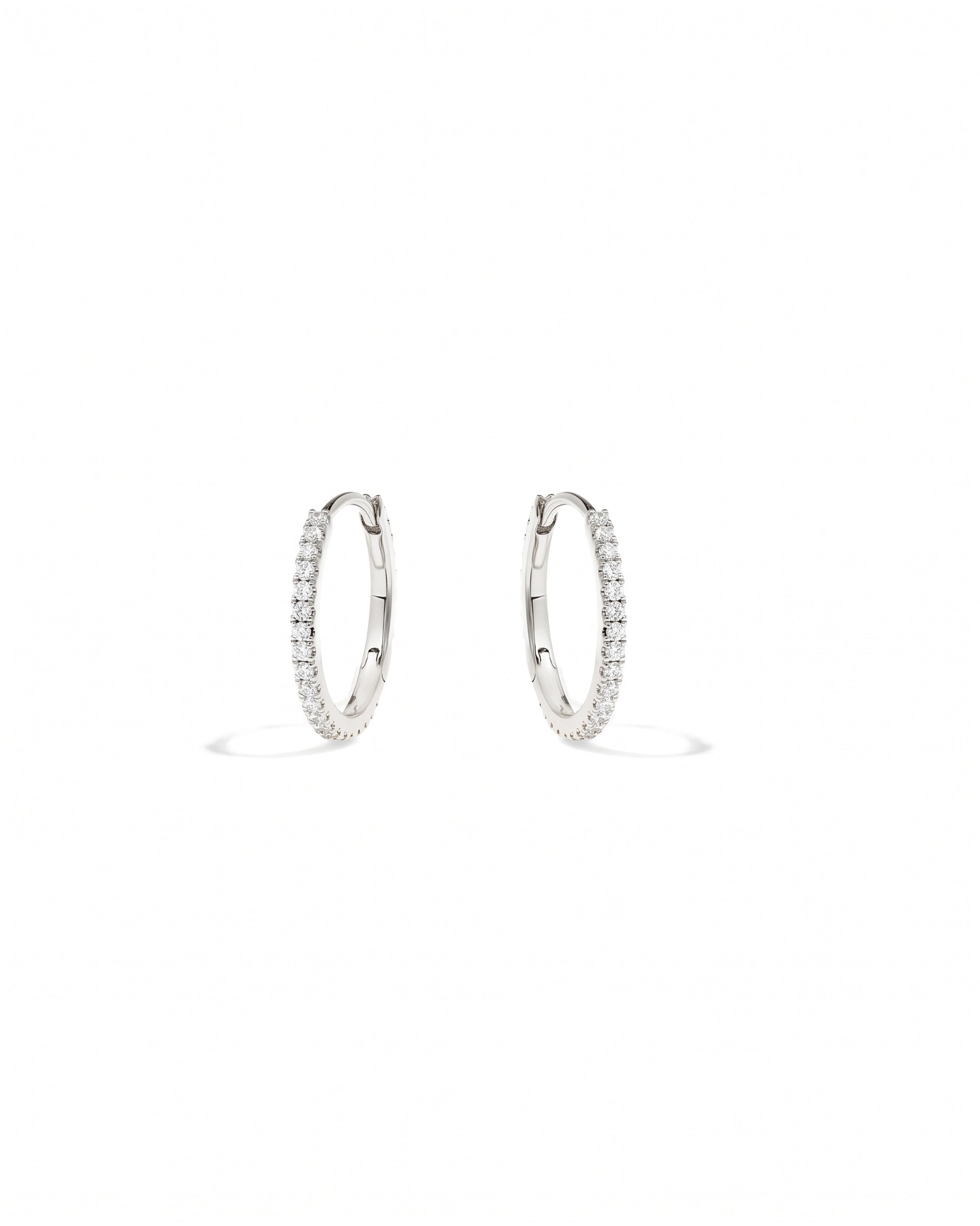 Lisbon Pavé Sapphire No. 2 Midi Hoop Earrings 12mm Sterling Silver
