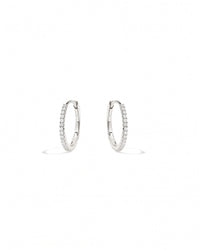 Lisbon Pavé Sapphire No. 2 Midi Hoop Earrings 12mm Sterling Silver