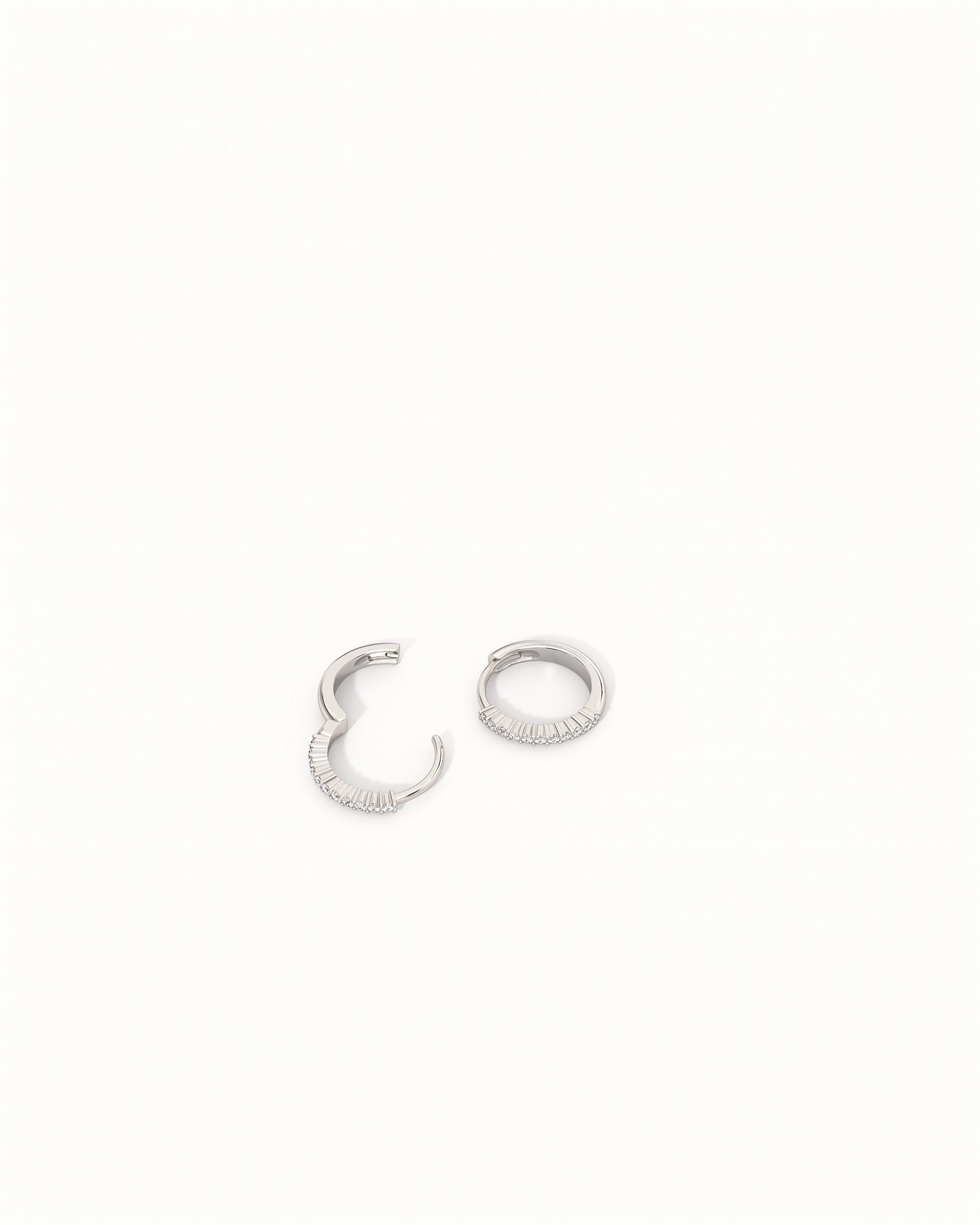 Lisbon Pavé Sapphire No. 2 Midi Hoop Earrings 12mm Sterling Silver