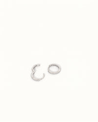 Lisbon Pavé Sapphire No. 2 Midi Hoop Earrings 12mm Sterling Silver