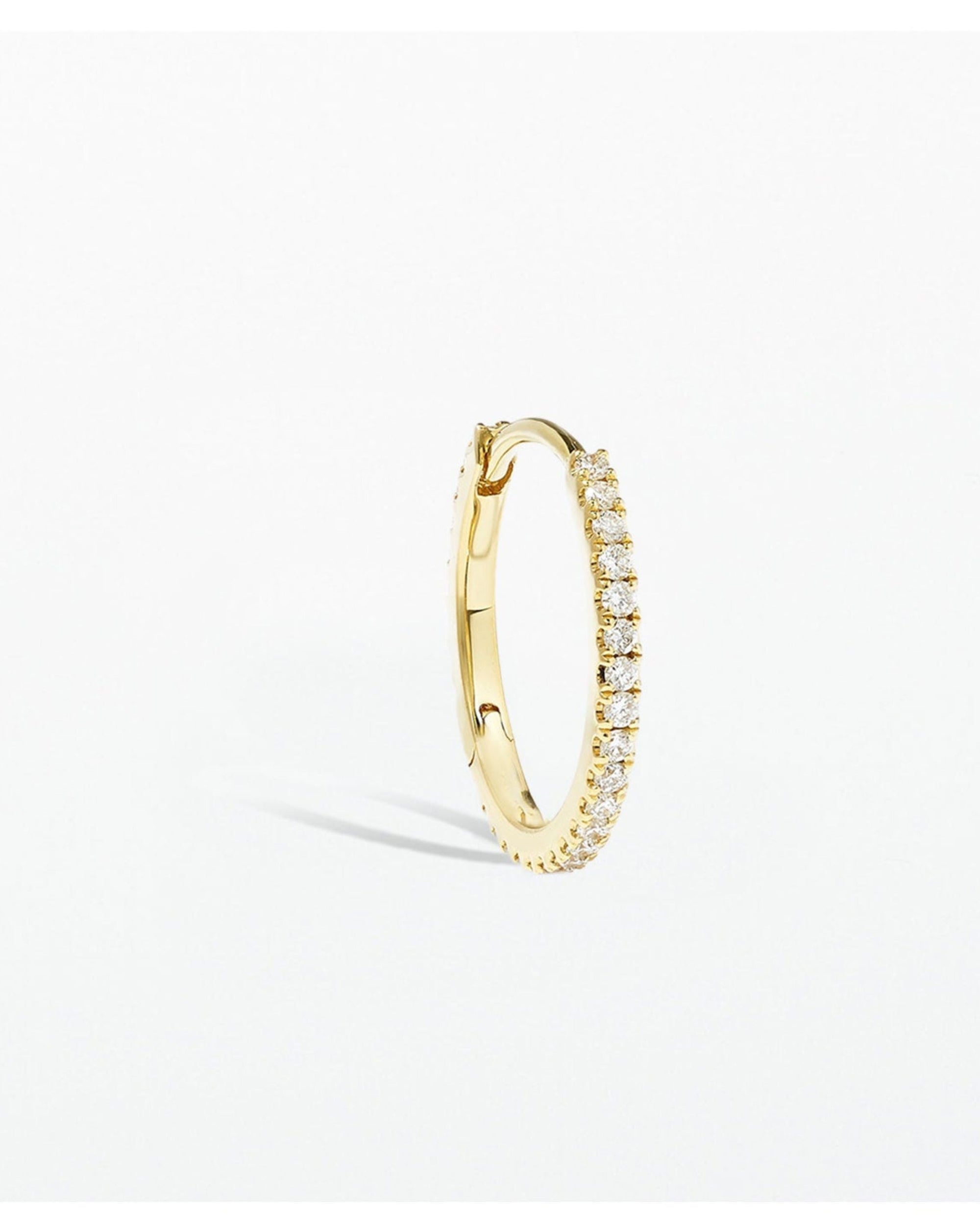 Lisbon Pavé Sapphire No. 2 Midi Hoop Earrings 12mm in 18k Gold Vermeil
