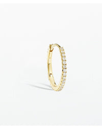 Lisbon Pavé Sapphire No. 2 Midi Hoop Earrings 12mm in 18k Gold Vermeil