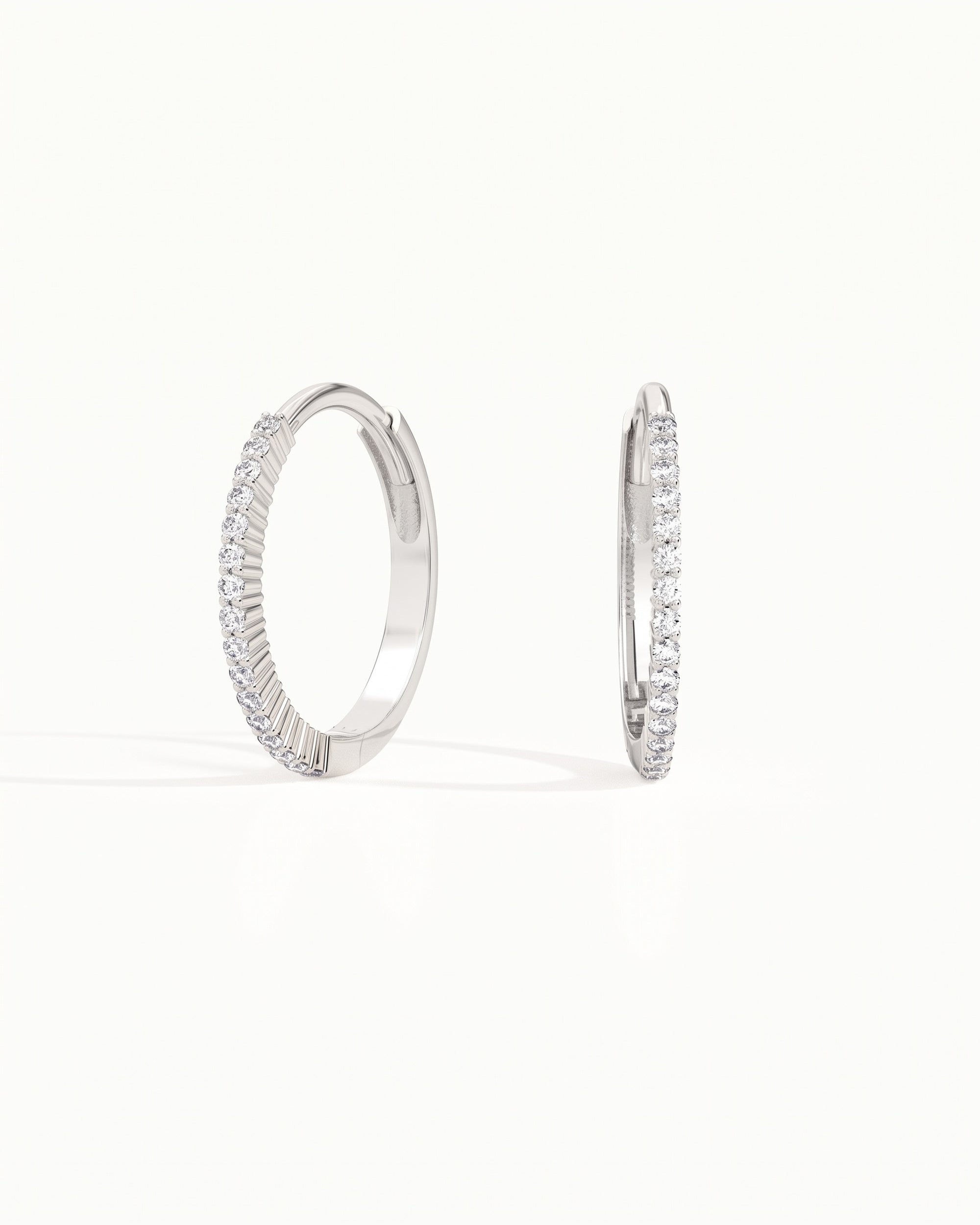 Lisbon Pavé Sapphire No. 3 Grande Hoop Earrings 15mm Sterling Silver