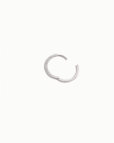 Lisbon Pavé Sapphire No. 3 Grande Hoop Earrings 15mm Sterling Silver