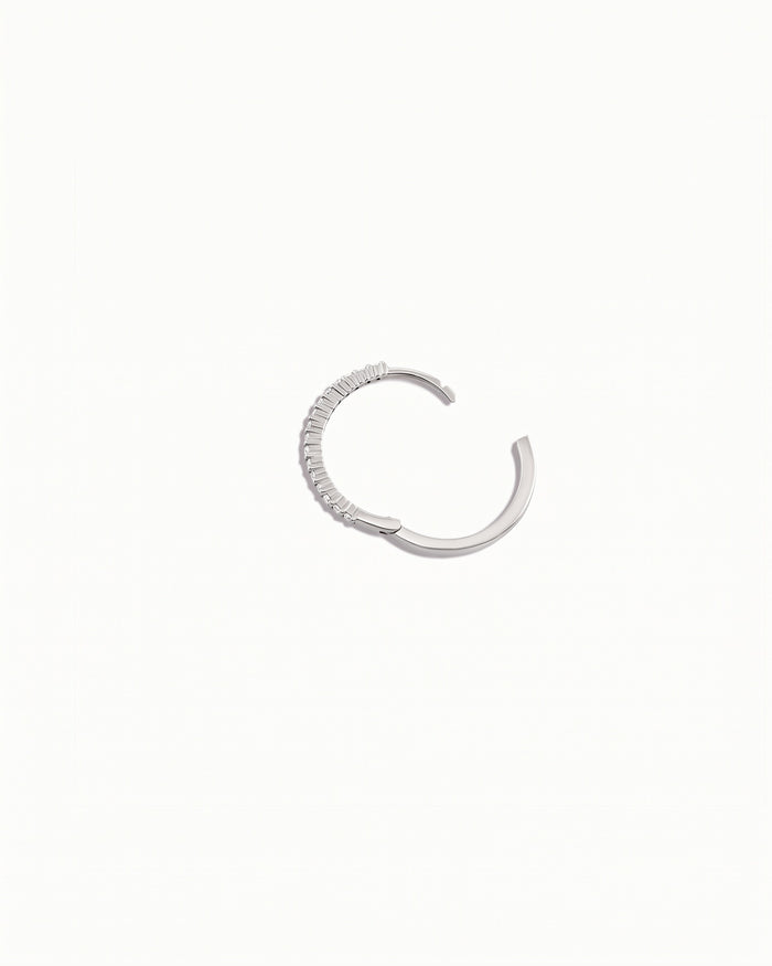 Lisbon Pavé Sapphire No. 3 Grande Hoop Earrings 15mm Sterling Silver