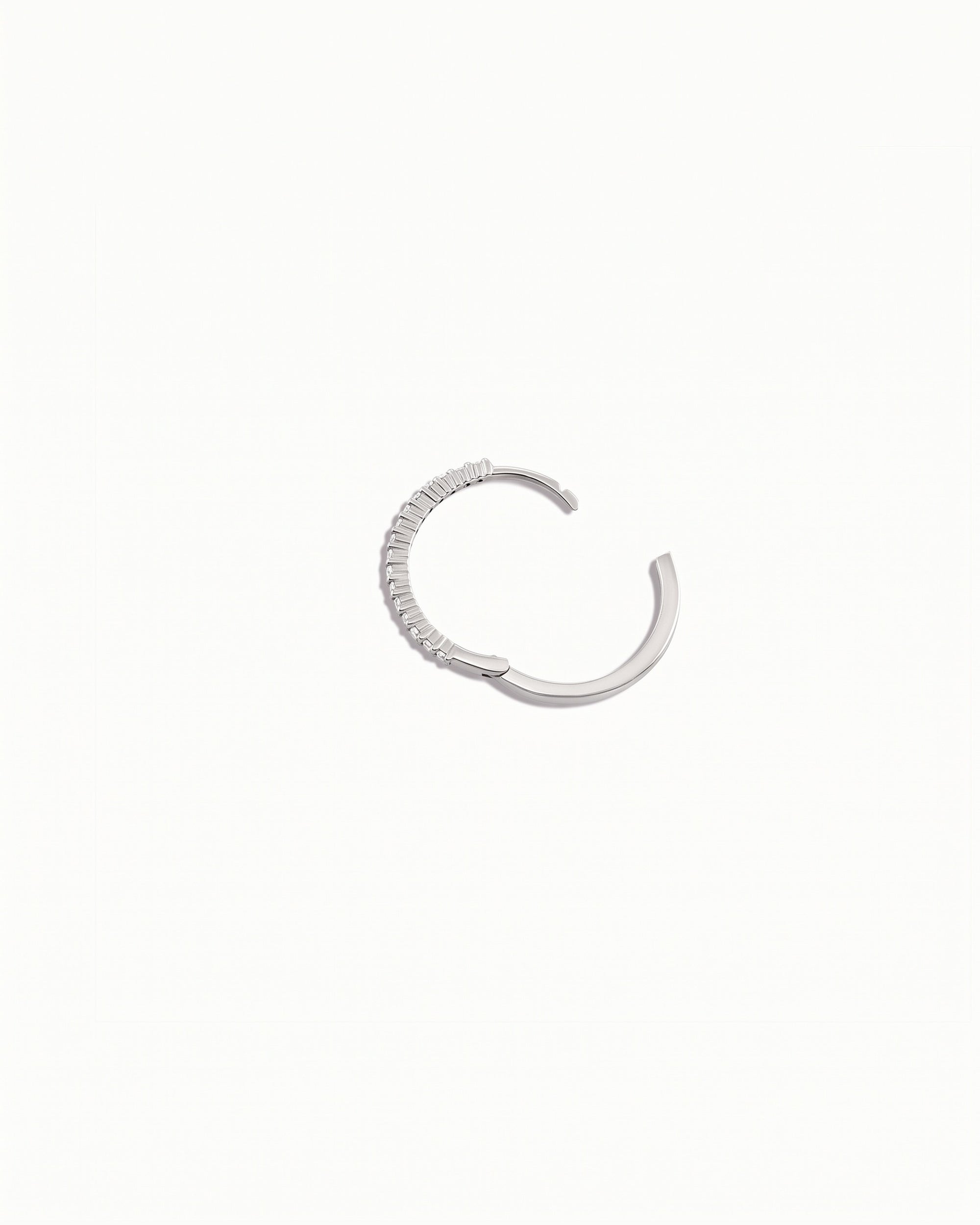 Lisbon Pavé Sapphire No. 3 Grande Hoop Earrings 15mm Sterling Silver