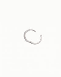 Lisbon Pavé Sapphire No. 3 Grande Hoop Earrings 15mm Sterling Silver
