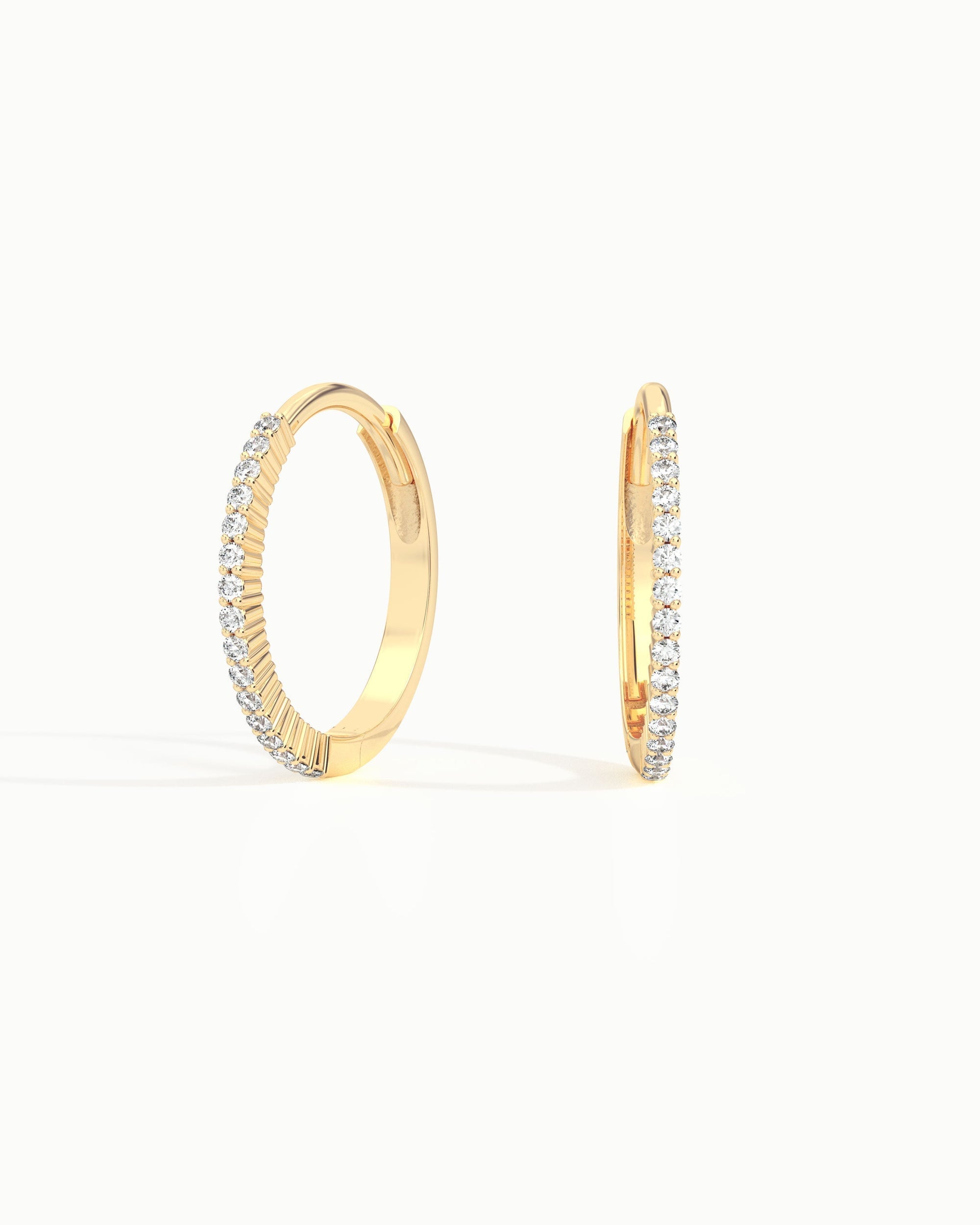 Lisbon Pavé Sapphire No. 3 Grande Hoop Earrings 15mm in 18k Gold Vermeil