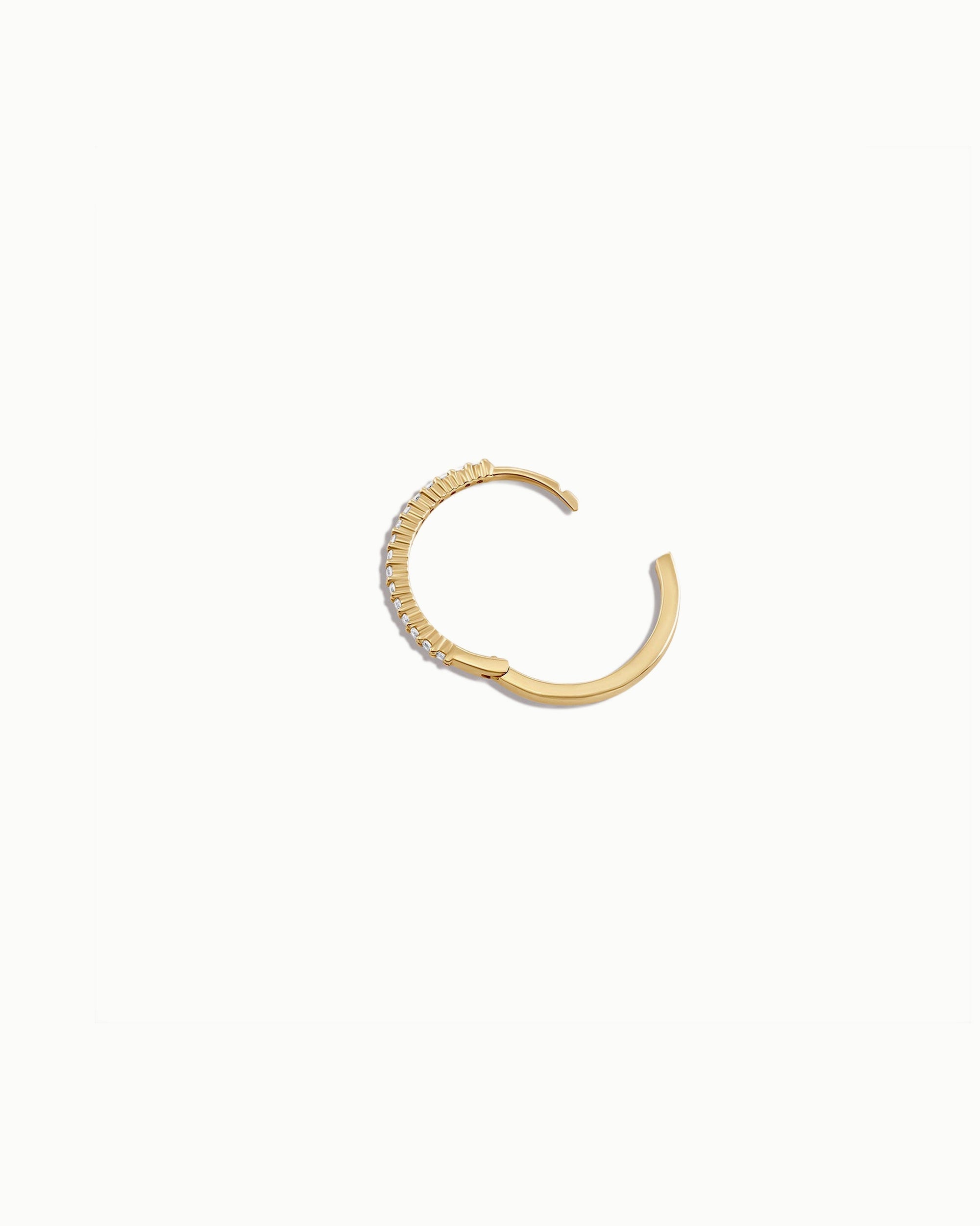 Lisbon Pavé Sapphire No. 3 Grande Hoop Earrings 15mm in 18k Gold Vermeil