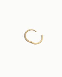 Lisbon Pavé Sapphire No. 3 Grande Hoop Earrings 15mm in 18k Gold Vermeil