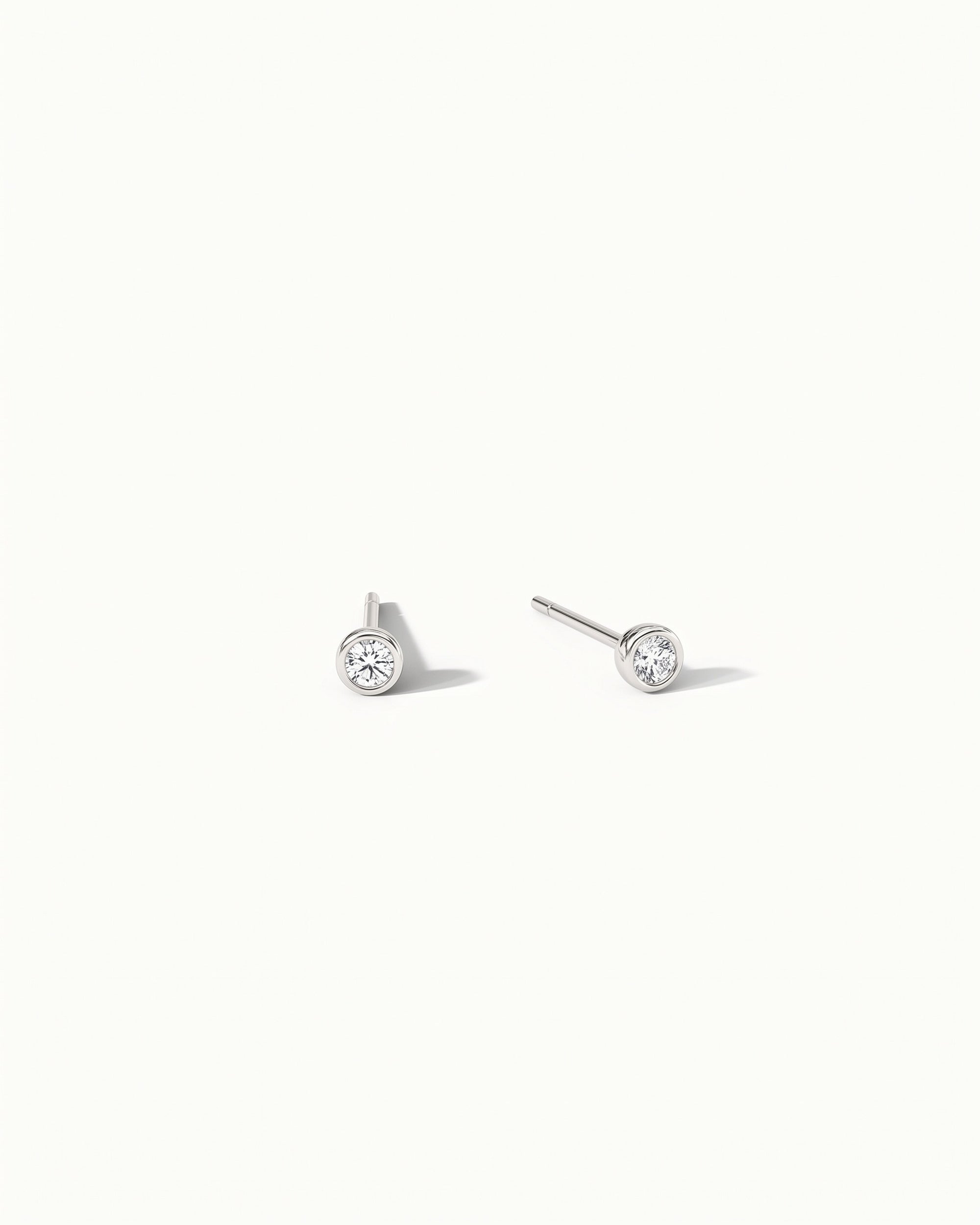 Soleil No. 2 Lab Grown Sapphire Mini Stud Earrings Sterling Silver