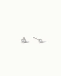 Soleil No. 2 Lab Grown Sapphire Mini Stud Earrings Sterling Silver