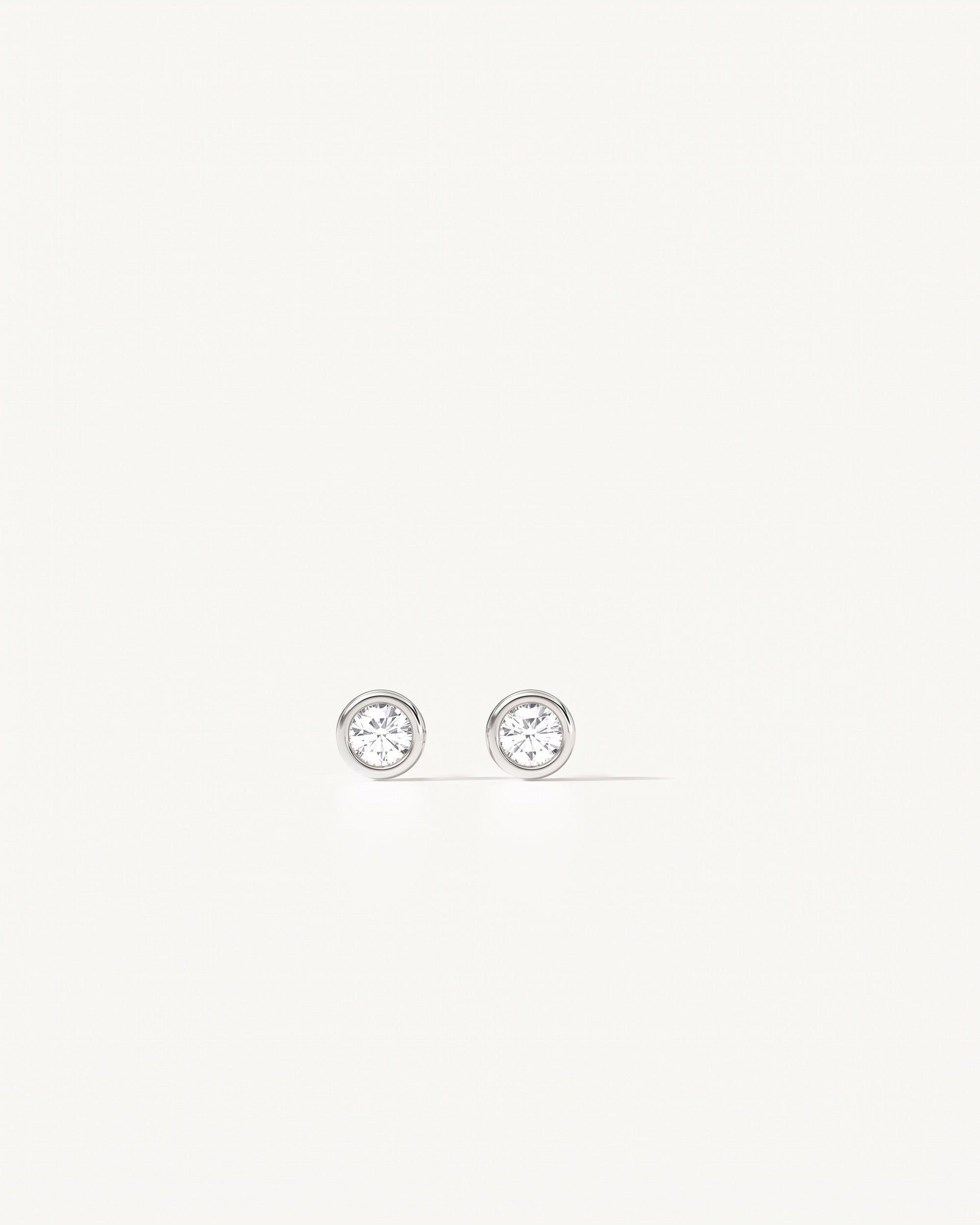 Soleil No. 2 Lab Grown Sapphire Mini Stud Earrings Sterling Silver