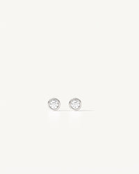 Soleil No. 2 Lab Grown Sapphire Mini Stud Earrings Sterling Silver