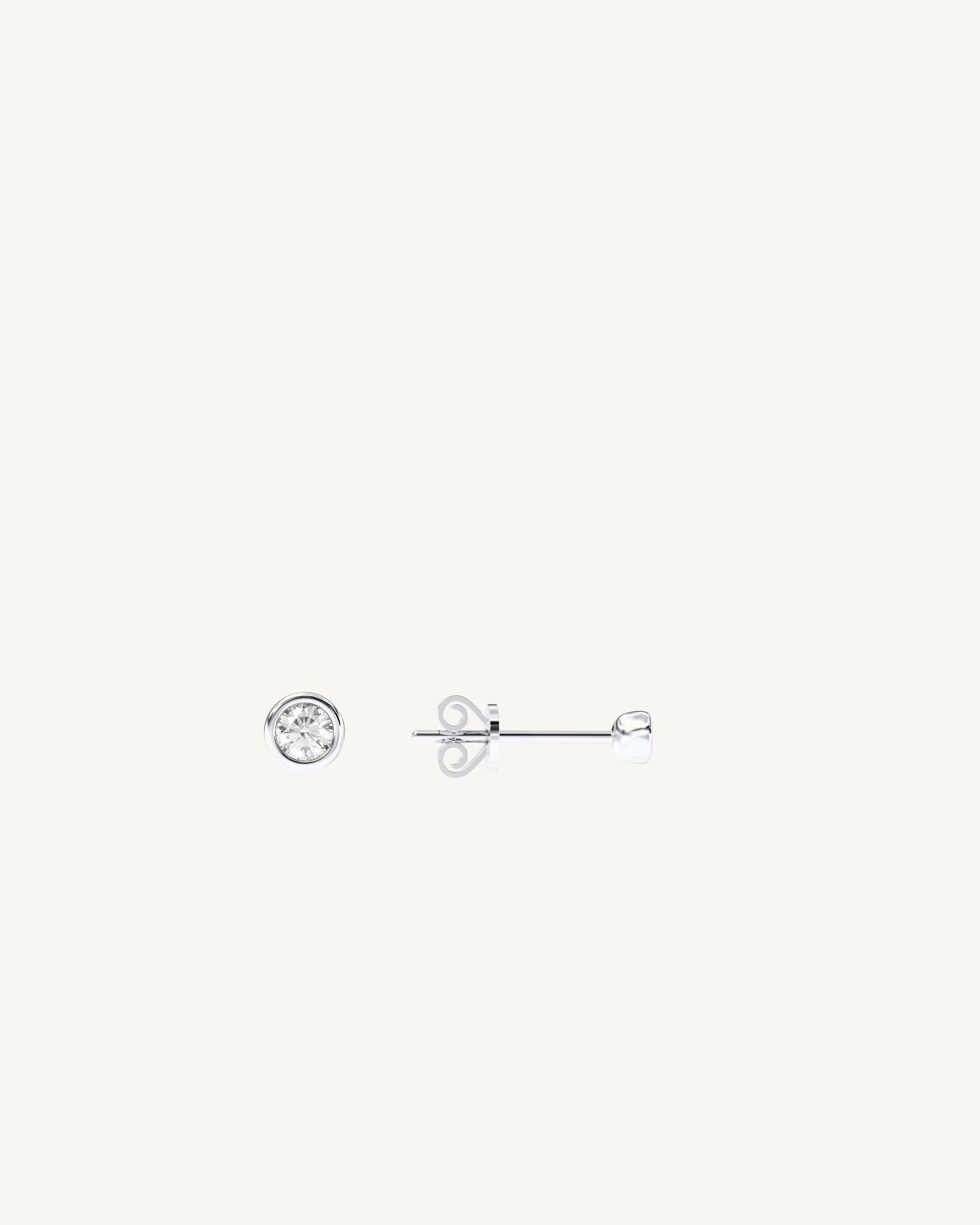 Soleil No. 2 Lab Grown Sapphire Mini Stud Earrings Sterling Silver