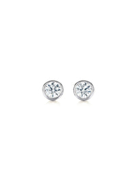 Soleil No. 2 Lab Grown Sapphire Mini Stud Earrings Sterling Silver