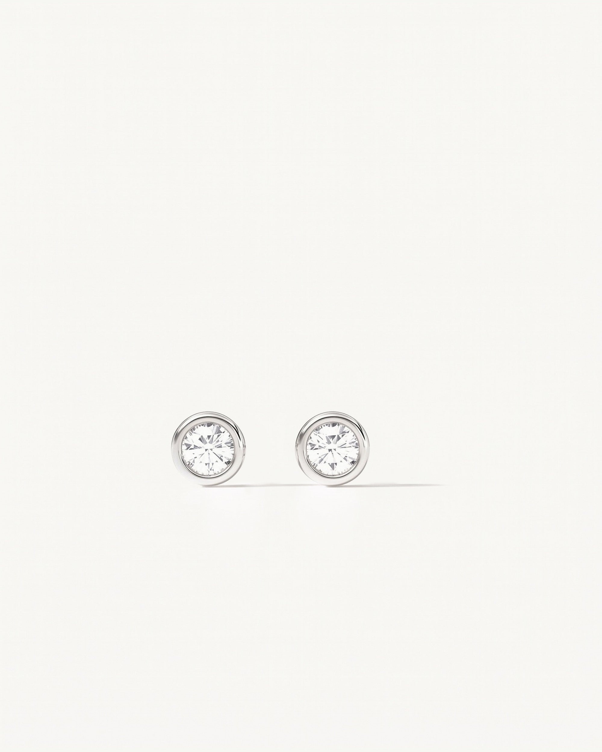 Verona No. 2 Sapphire Mini Stud Earrings Sterling Silver