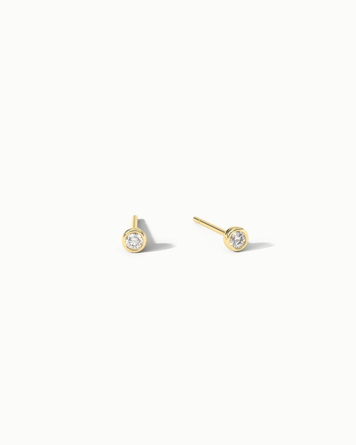 Verona No. 2 Sapphire Mini Stud Earrings in 18k Gold Vermeil