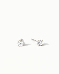Louvre II Mini Lab Grown Sapphire Stud Earrings Sterling Silver