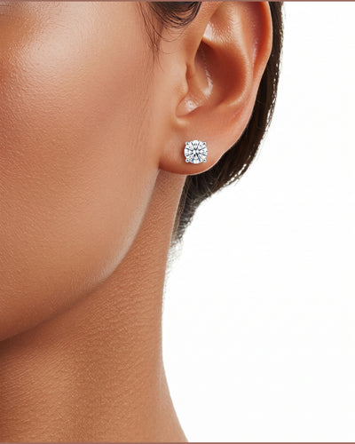 Siena II Mini Lab Grown Sapphire Stud Earrings Sterling Silver