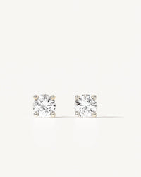 Louvre II Mini Lab Grown Sapphire Stud Earrings Sterling Silver